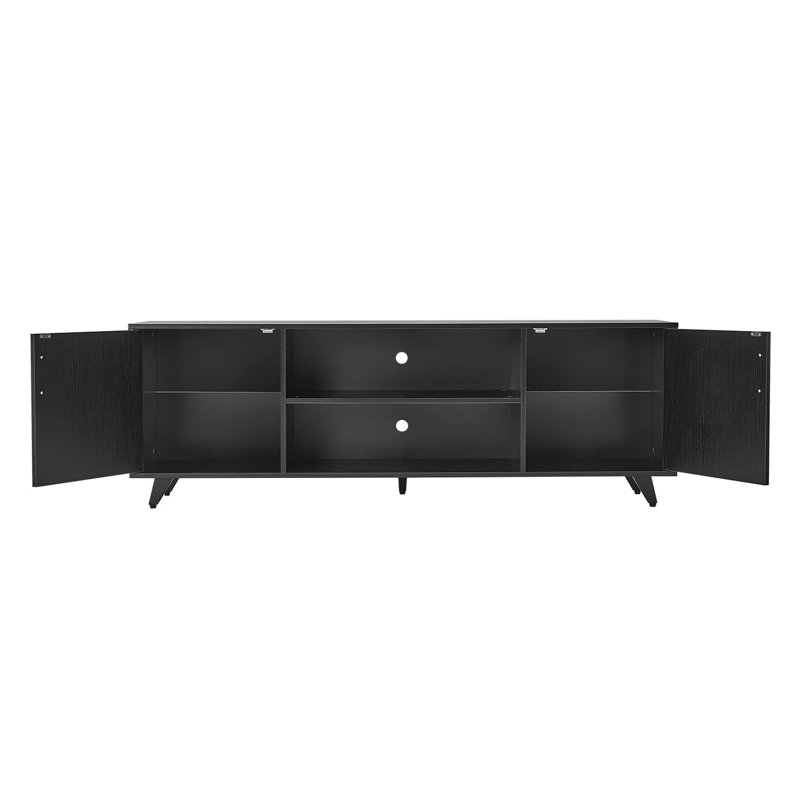Hiroko Unfinished TV Stand for TVs up to 70", Black