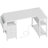 47" Built-in Outlets L-Shaped Computer Desk with Drawers & Storage Shelves, White