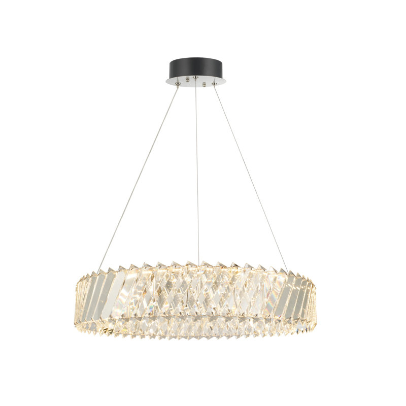 Lustre Alya - nickel poli - 19,69 po de diamètre, L 19,69 po