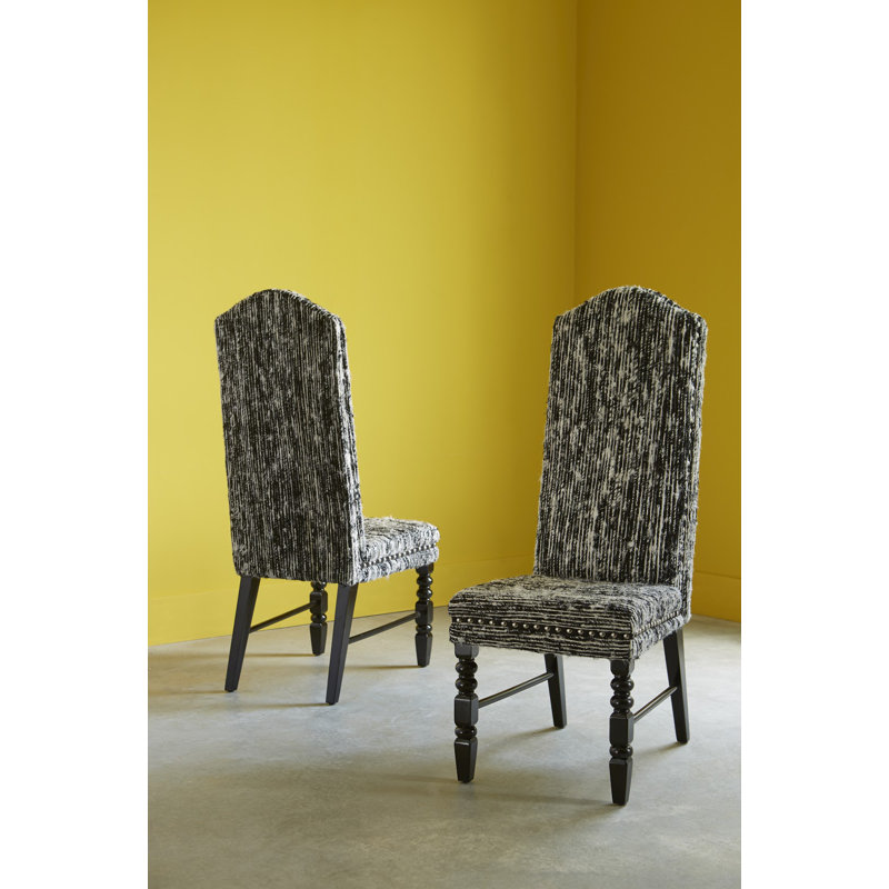 Manhattan Seating Upholstered Side Chair in Black/Beige