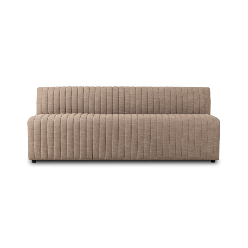 Brandt Upholstered Bench, 31.5" H x 82" W x 28" D, Crypton Nomad Taupe Polyester Blend