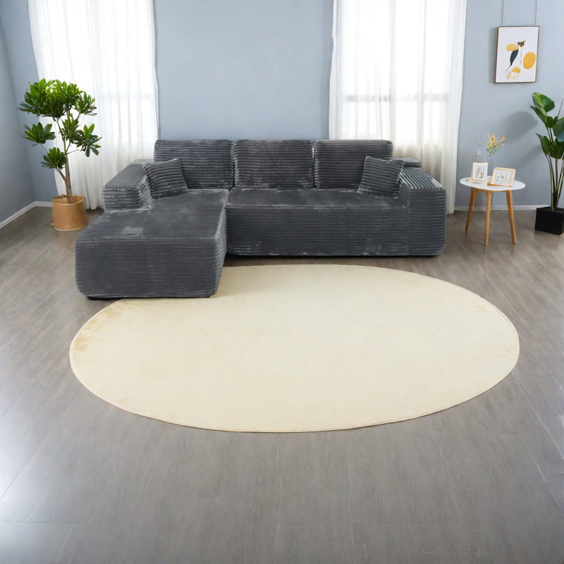 Canapé modulaire en velours côtelé de 105 po