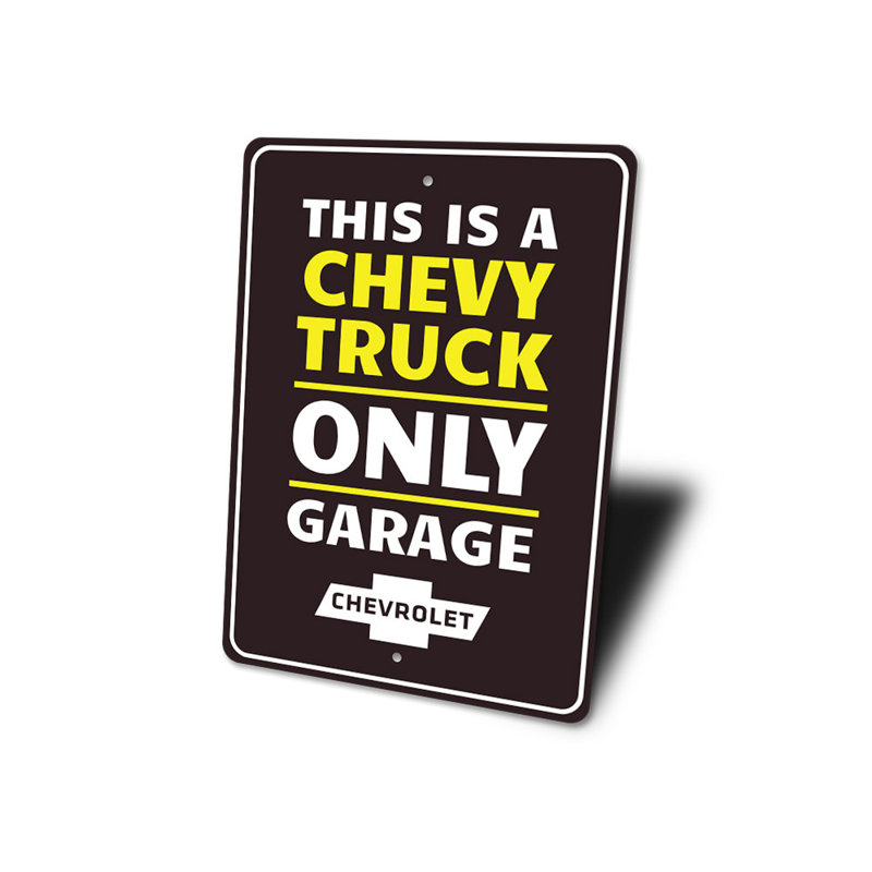 Enseigne en aluminium Chevy Camions seulement, H 14 po x l 10 po x P 0,04 po
