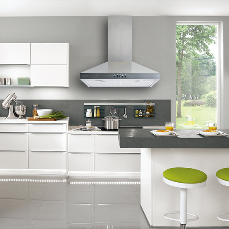 Chauffe-eau mural convertible de 30 po 400 pi³/min avec filtres inclus, Acier inoxydable