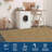 Floral Bordered Kitchen Rug – Minimalist, Non-Slip, Washable Runner for Hallways, Entryway, Bedroom (Light Blue)-89332796