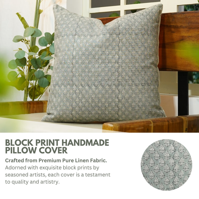 Housse de coussin en coton Floral, H 20 po x l 12 po