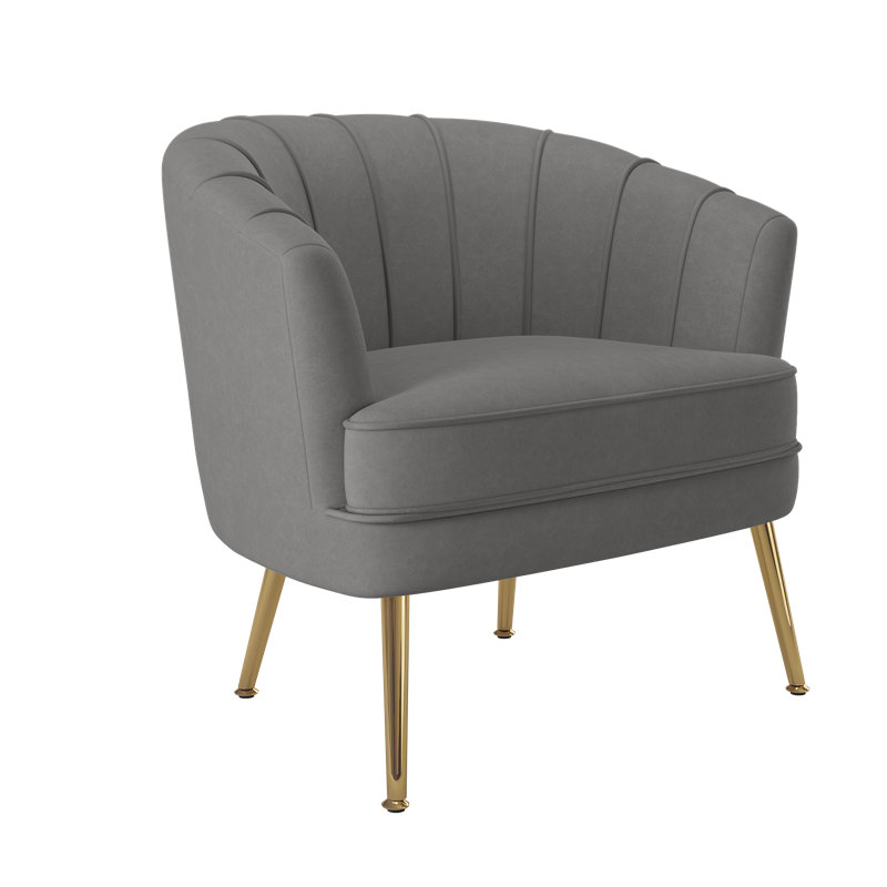 Fauteuil l 27 po Walsall, Velours gris velours