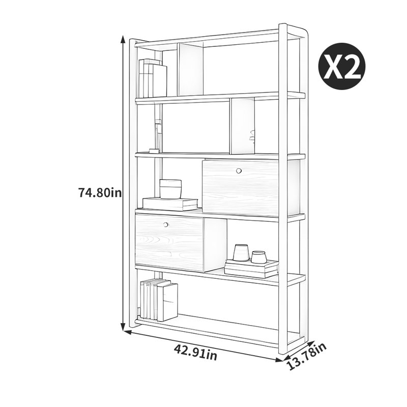 Bibliothèque de rangement style américain