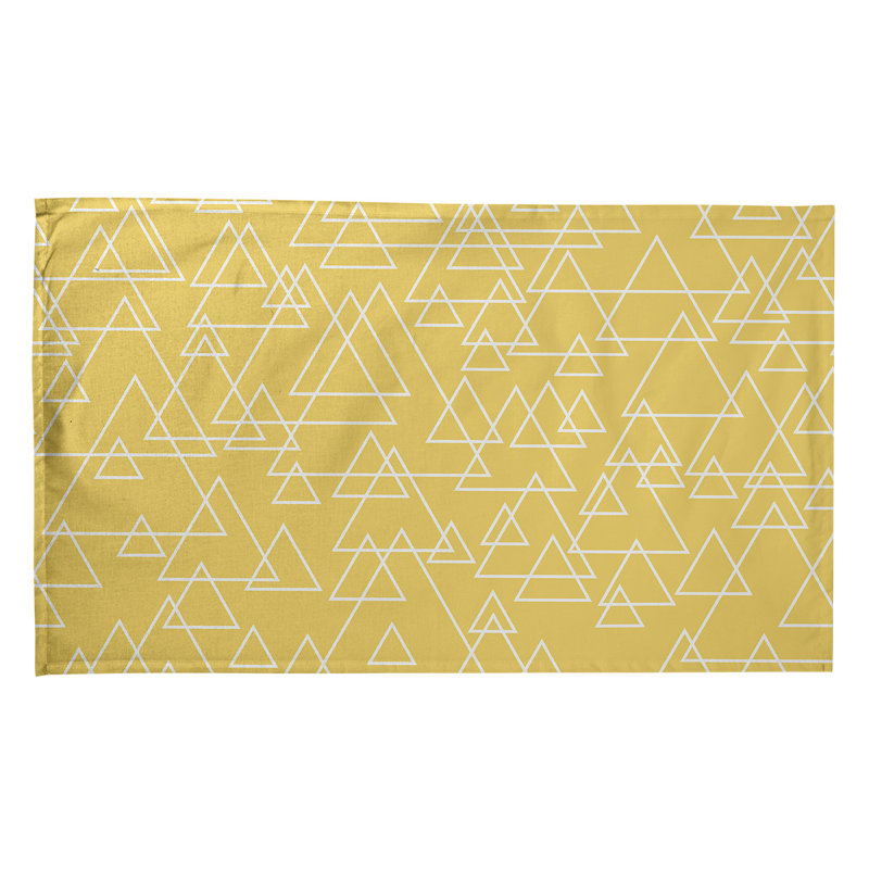 Serviette de thé en triangles de dispersion, Sergé de coton, Jaune