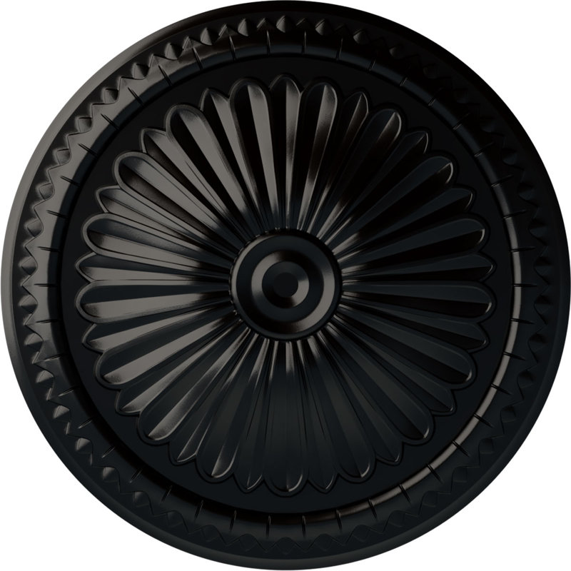Alexa 15"H x 15"W x 1.75"D Ceiling Medallion, Jet Black