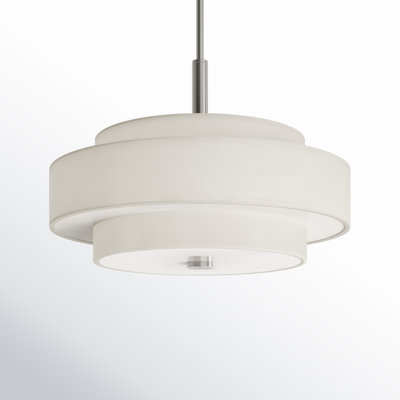 Flaire 4 - Light Steel Dimmable Drum Chandelier