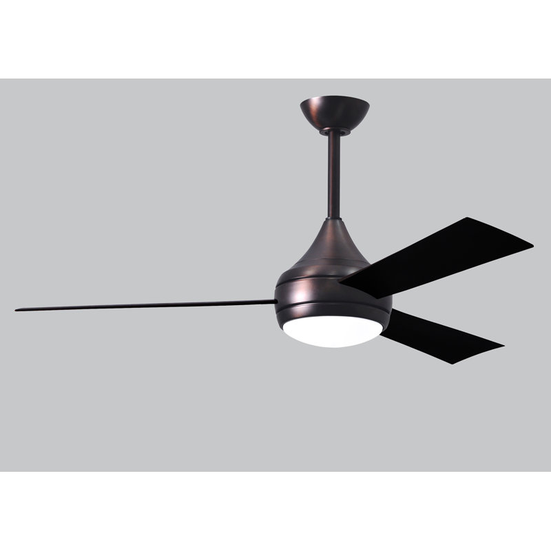 Donaire 52'' Ceiling Fan with LED Lights, Brushed Bronze, Matte Black