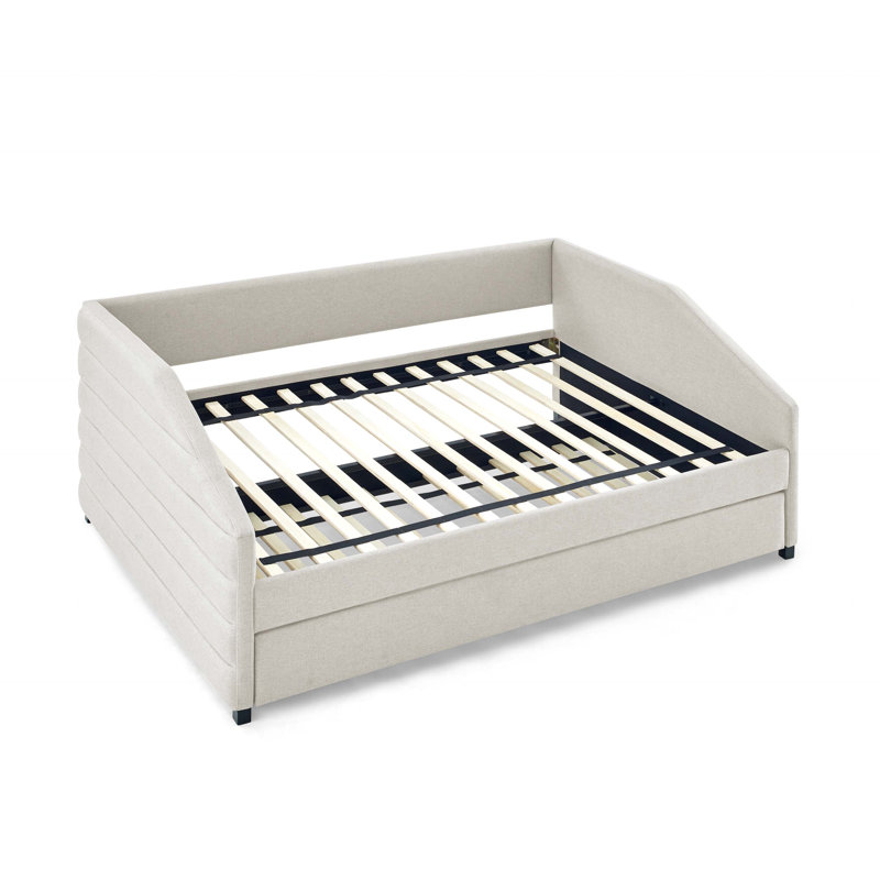 Marchese Linen Upholstered Daybed, Beige, Full / Double