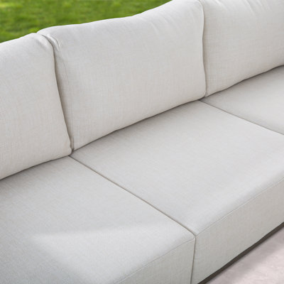 Sereno 79"L Patio Aluminum Sofa With Cushions