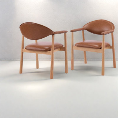 Modern Dining Chairs Set Of 2, Pu Upholstered Wood Frame For Kitchen