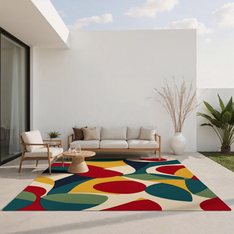 Funky Beam Indoor And Outdoor Area Rug, Rectangle 3' x 5'