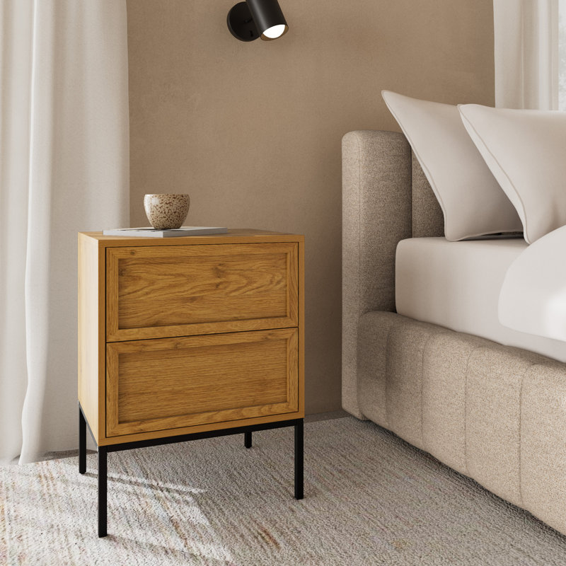 45.6 cm W Steel Bedside Table