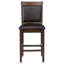 Chaise de comptoir rembourrée en noyer (ensemble de 2)