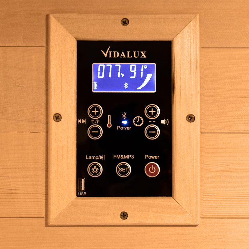 Vidalux Carbon Saunas FAR Infrared Sauna with Remote Control in Hemlock, 3