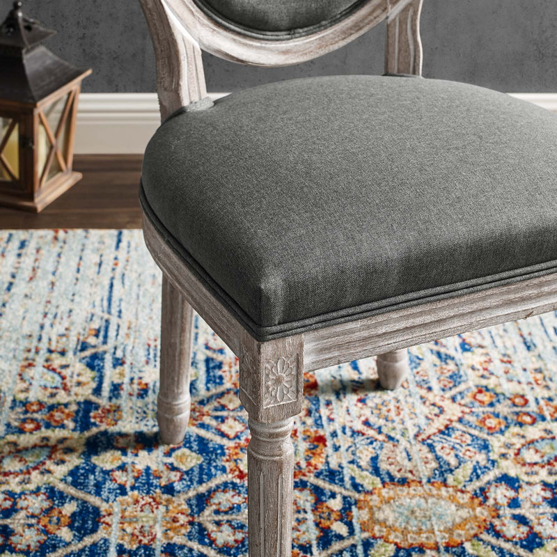 Chaise d'appoint de salle à manger Emanate, Naturel, Gris foncé