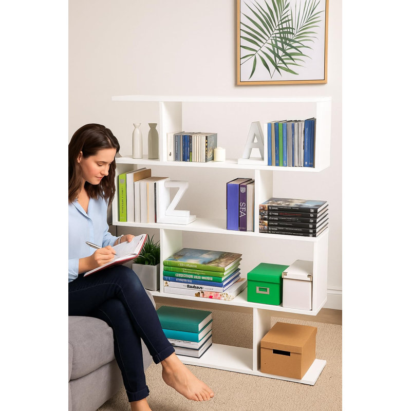 Arhum 97cm H x 110cm W Geometric Bookcase