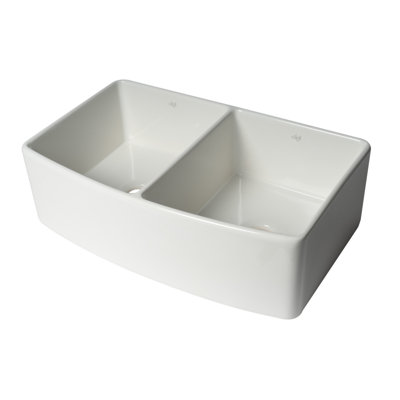 33'' L Double Bowl Fireclay Kitchen Sink