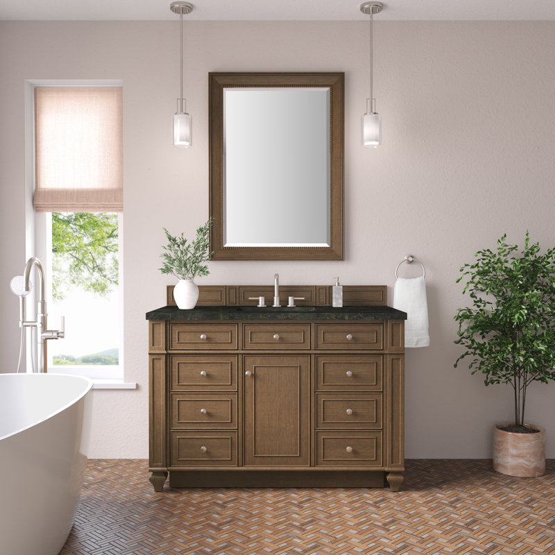 Bristol 48'' W Single Vanity, Saddle Brown, Phantome Eclos, 8" Widespread