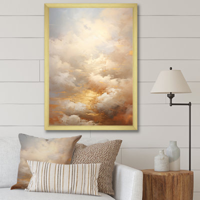 " Beige Gold Minimalism Clouds II "