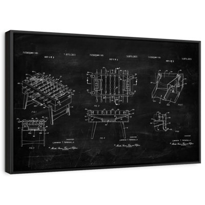 Brevet «Soccer Table BW vernis sur toile»