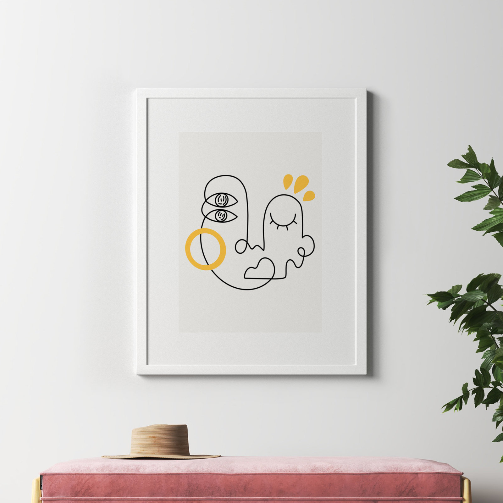 Still Here Print by Shatha Al Dafai, 41.38" H x 33.38" W x 0.875" D, White Framed