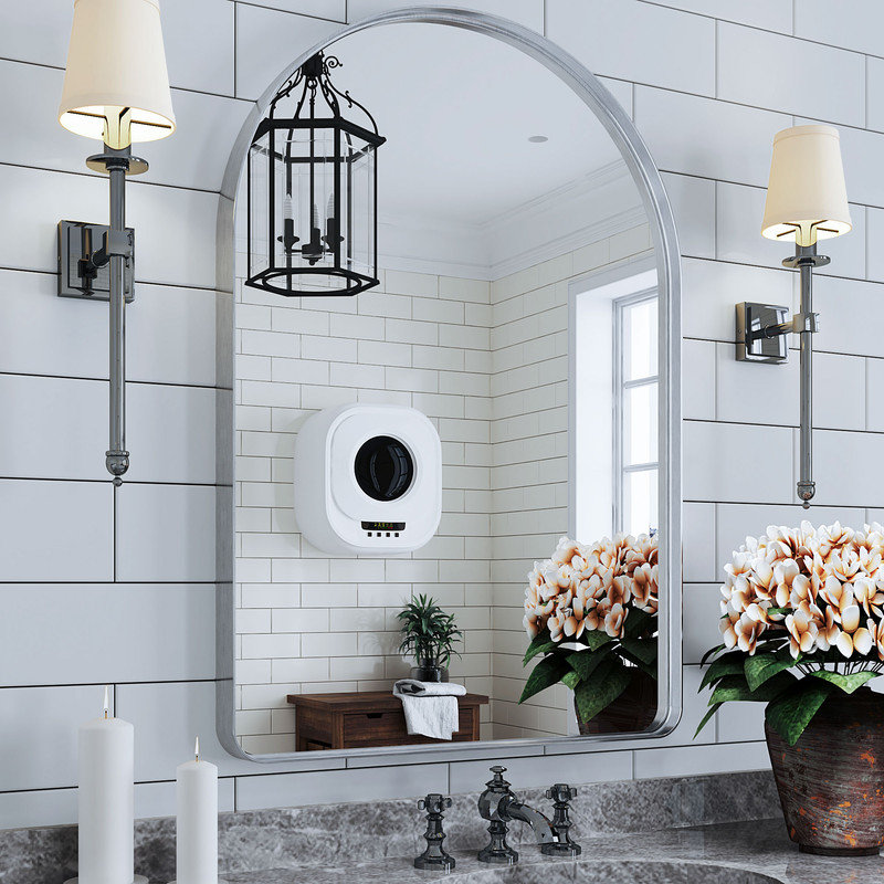 Arched Bathroom Mirror Vanity Wall Mirror,High-Strength Tempered Glass and Aluminum Alloy Framed French Cleat Mounted Wall & Bathroom Mirror