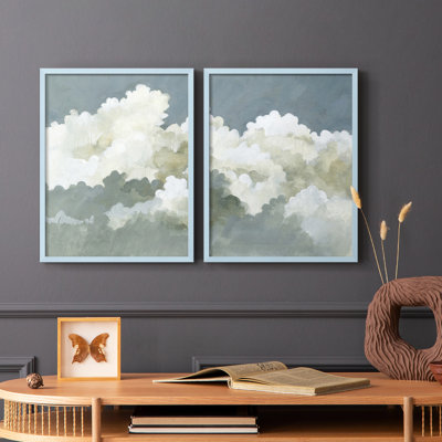 Impression encadrée Big Clouds I-Premium - prête à être accrochée - aucun clou requis - aucun clou requis