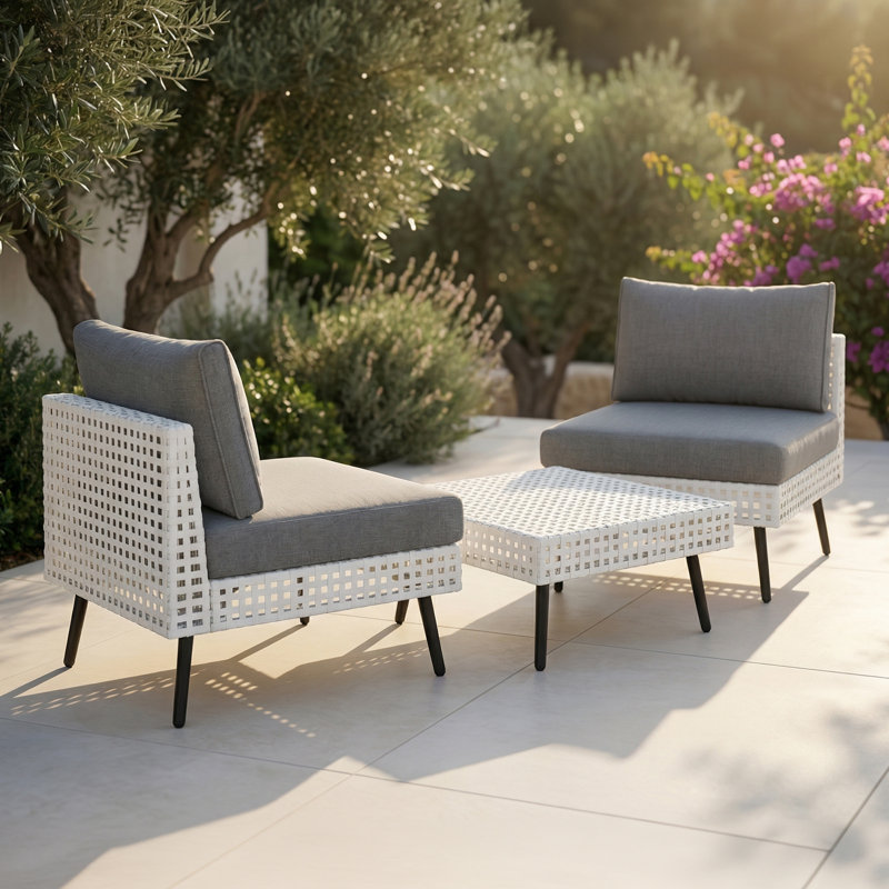 3-Piece Premium Wicker Patio Sofa Set With Coffee Table