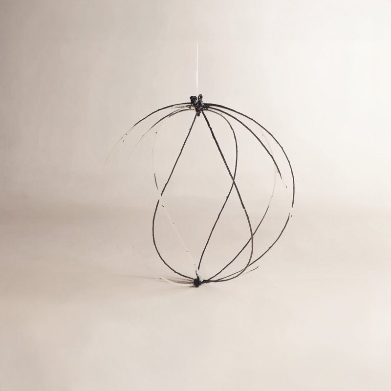 Sphère scintillante scintillante, noir, moyen, 15.75", Noir