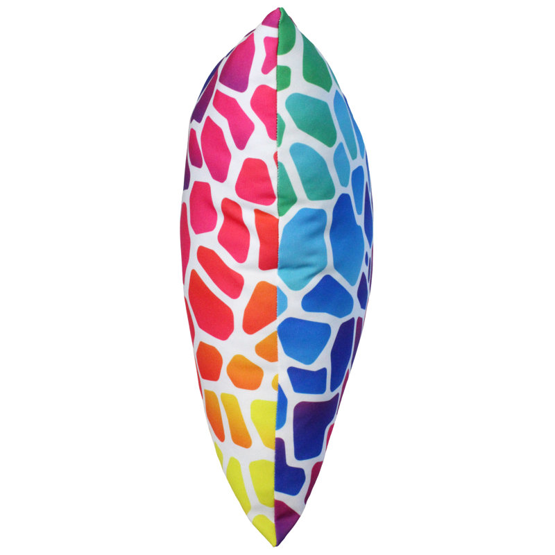 Animal Print Reversible Throw Pillow, Rainbow Gradient