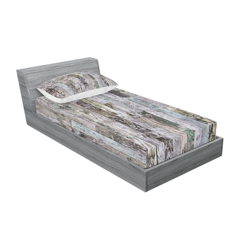 Multicolore ensemble de draps et taies décoratives Ambesonne, Ensemble de draps pour lit simple avec deux taies 