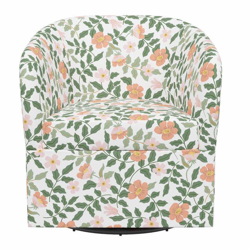 Pembroke Swivel Chair, Rpc Primrose Blush & Cream Linen