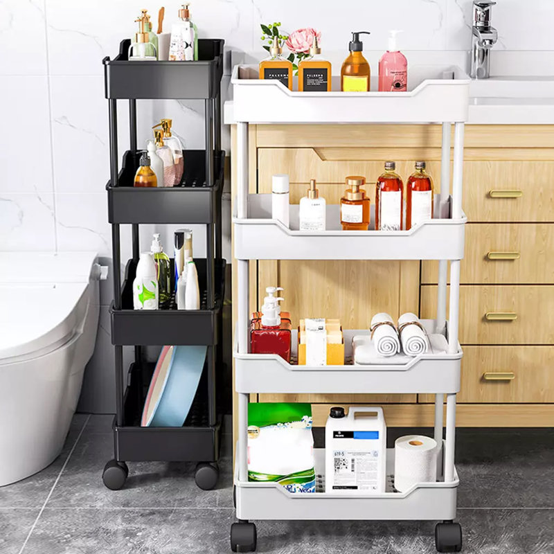 Storage Trolley Cart 88 cm H x 40 cm W 4 -Cabinet Utility Cart