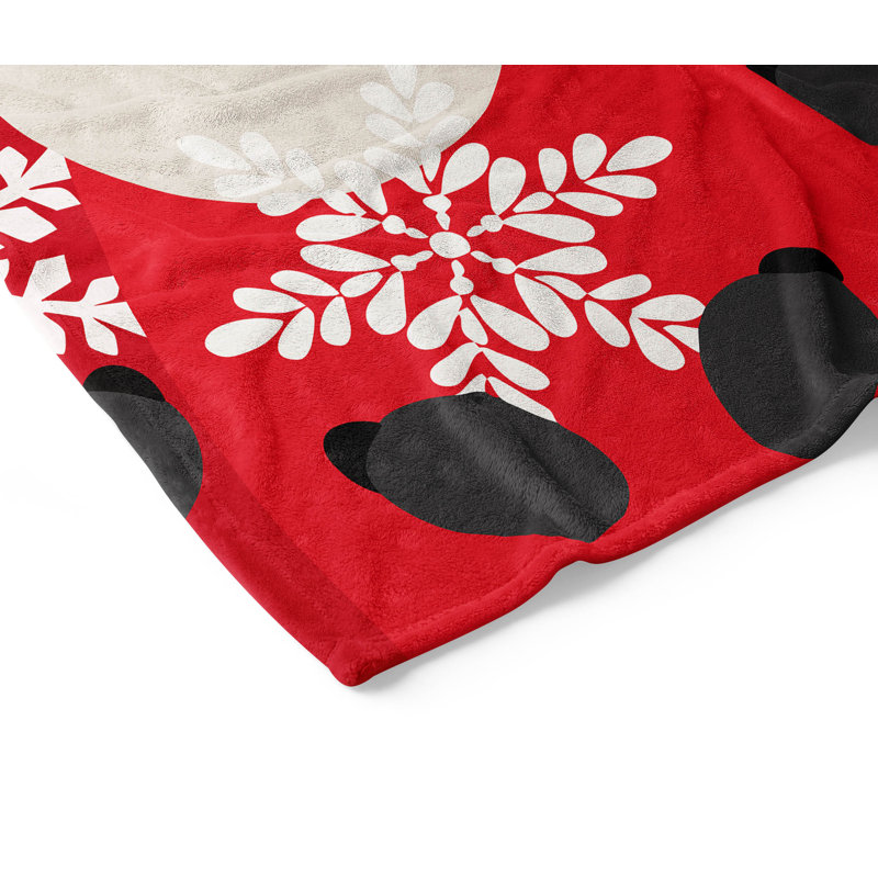 Jeté en velours de père Noël et flocons de neige Holiday, L 60 po x l 50 po, Gris anthracite
