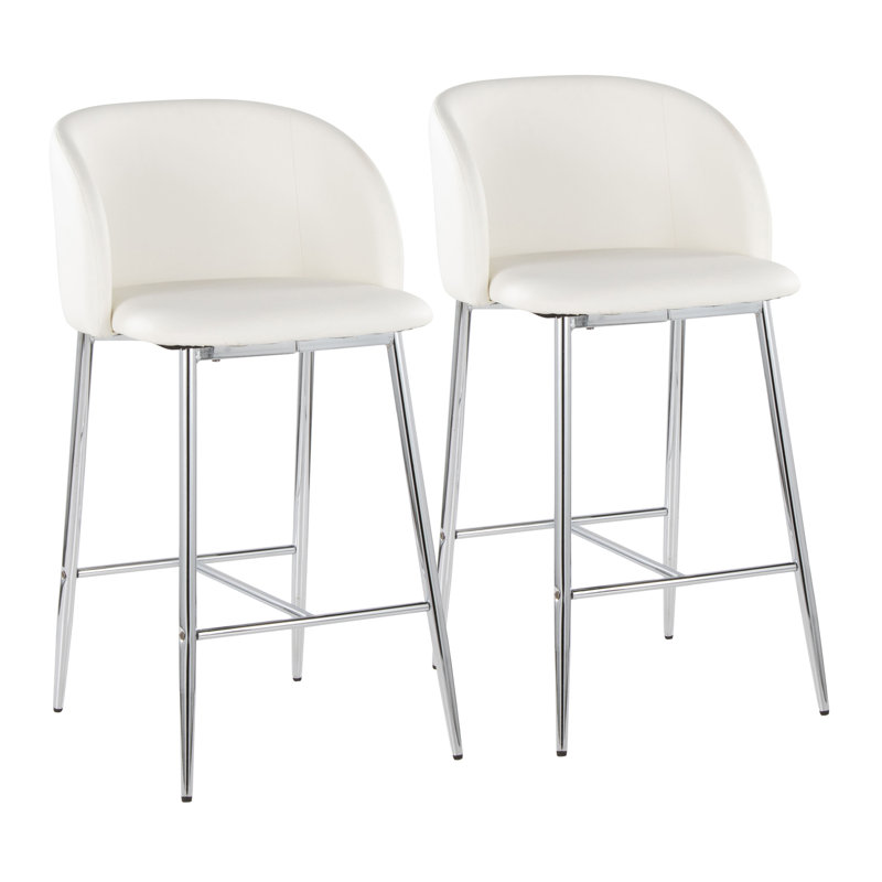  Tabouret de comptoir 26 po Terrance, Blanc, Noir, noir, noir, noir
