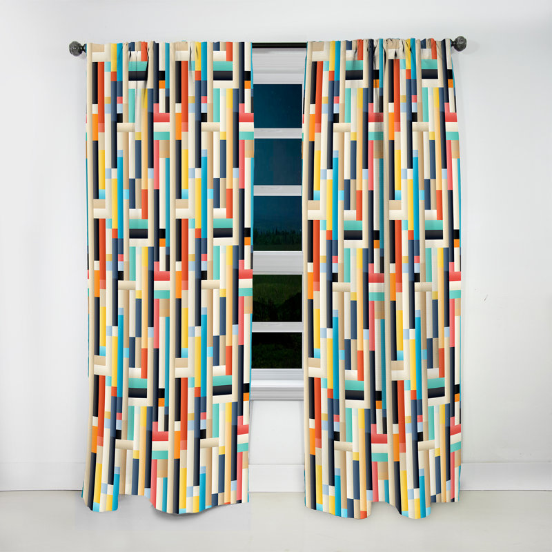 Rideau Modern Modern Bold Stripes II - Velours obscurcissant - 1 panneau, L 52 po x L 63 po