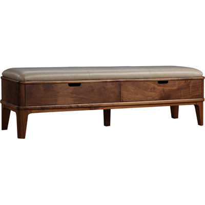 Walnut Grove Genuine Leather Bench