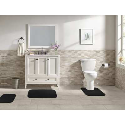 Tapis Huntingdon, tapis de bain moelleux et absorbants doux, antidérapant, séchage rapide, lavable à la machine, confort pour le plancher de la salle de bain, baignoire et douche, ensemble de tapis de salle de bain (sans couvercle)