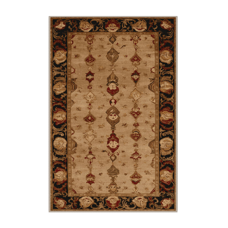 Tapis brun français lavable à la machine, Rectangulaire 3 pi x 5 pi