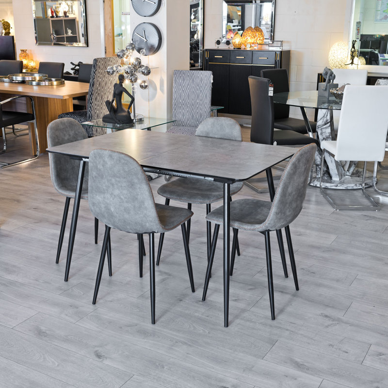 Abbottstown 4 - Person Dining Set, Mocha, Grey