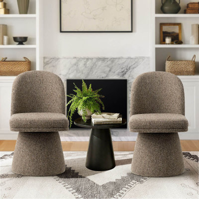Upholstered Fabric Swivel Accent Chair