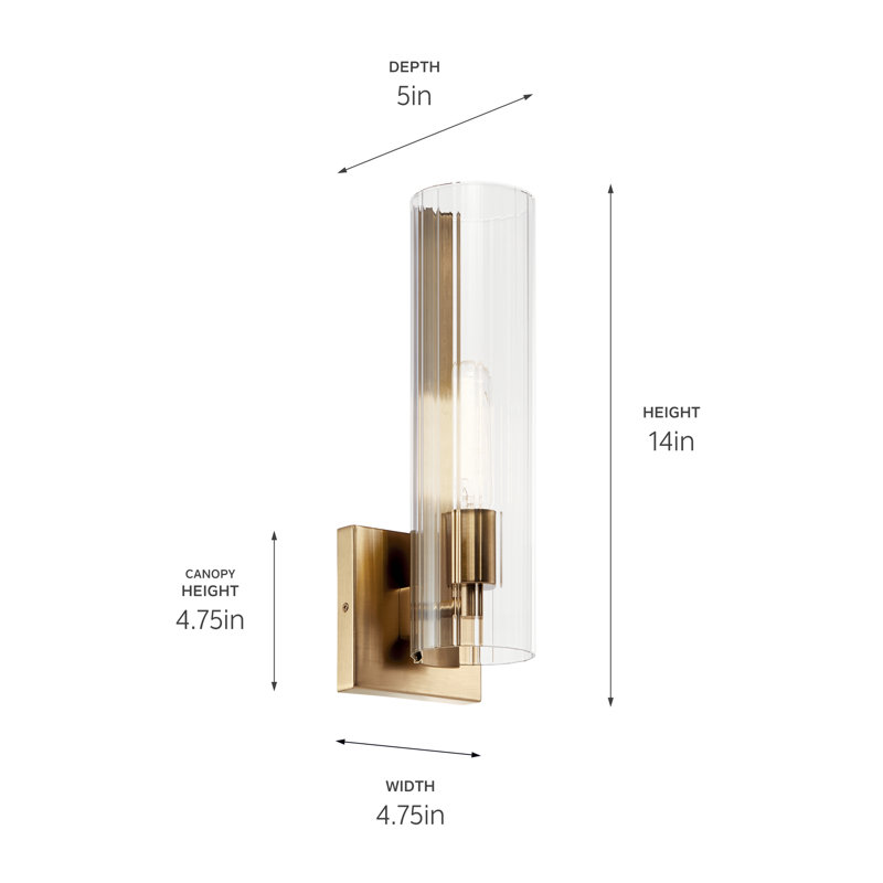Tonju Steel Armed Sconce, Champagne Bronze