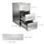 Armoire de cuisine en acier inoxydable avec 3 tiroirs et porte-essuie-tout, l 17 po x H 30 po x P 21 po, organisateur de rangement durable pour le comptoir ou sous l'armoire