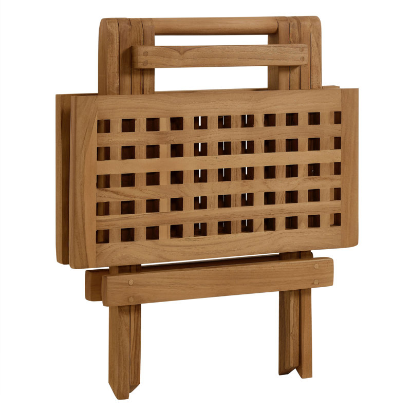 Vienna Natural Teak Wood Folding Outdoor Side Table