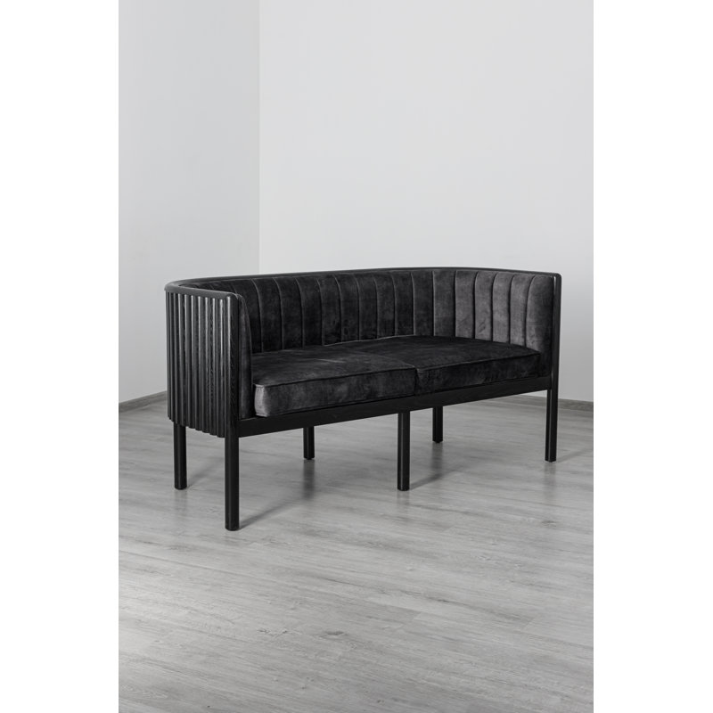Causeuse Alton, Gris, Noir, noir, noir, noir
